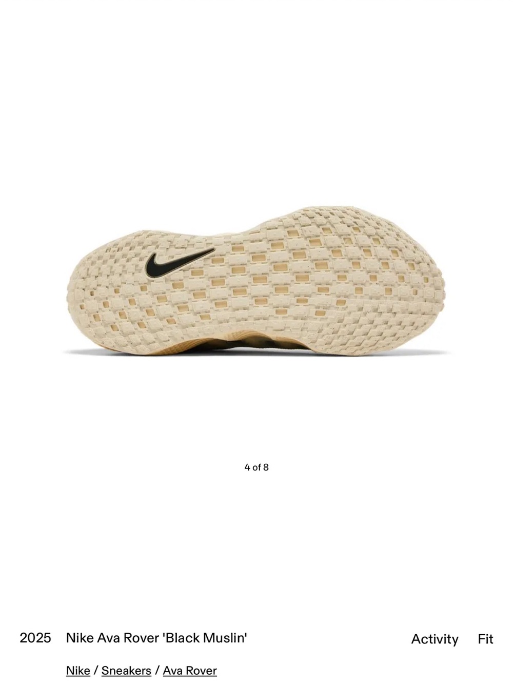 NEW IN BOX Nike Ava Rover 'Black Muslin' woman’s 8.5 - Picture 3 of 4